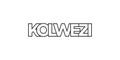 Kolwezi in the Congo emblem. The design features a geometric style, vector illustration with bold typography in a modern font. The