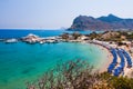 Kolymbia beach with boats