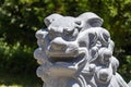 Komainu, or lion-dog (public art) at Hachiman Shrine, Ishikawa, Japan