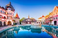 Komarno, Slovakia. Downtown square, Courtyard of Europe, slovak travel destination Royalty Free Stock Photo