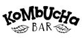 Kombucha bar slab serif vector logotype. Minimalistic black and white hand lettering for menus, logo, packaging