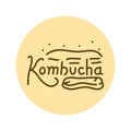 Kombucha homemade tea lettering