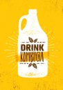 Kombucha Tea Brewery Natural Healthy Soft Drink Illustration Concept. Bio Raw Nutrition Food Vector Illustration