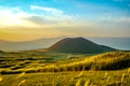 Komezuka of Mount Aso Aso-san, the largest active volcano in Japan Royalty Free Stock Photo