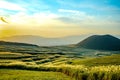 Komezuka of Mount Aso Aso-san, the largest active volcano in Japan Royalty Free Stock Photo