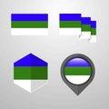 Komi flag design set vector Royalty Free Stock Photo