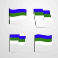 Komi waving Flag set design vector Royalty Free Stock Photo