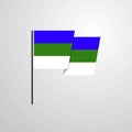 Komi waving Flag design vector background Royalty Free Stock Photo