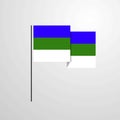 Komi waving Flag design vector background Royalty Free Stock Photo