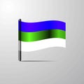 Komi waving Shiny Flag design vector Royalty Free Stock Photo