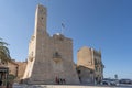 Komiza, Croatia - Aug 16, 2020: Old town fortress Ribarski uzej fisherman fortress by fort in sunny afternoon Royalty Free Stock Photo