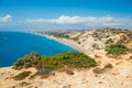 Kommos, beautiful sandy beach near Matala, Crete, Greece Royalty Free Stock Photo