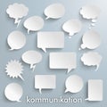 Kommunikation Paper Speech Bubbles Set Royalty Free Stock Photo
