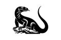 Komodo Dragon vector silhouette image Royalty Free Stock Photo
