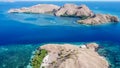 Komodo - A drone shot of island formation on the open sea Royalty Free Stock Photo