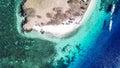 Komodo - A top down drone shot of a stunning island Royalty Free Stock Photo