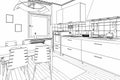 Compact kitchen equipment sketch