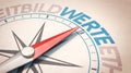 Compass needle towards VALUE `WERT` in German Royalty Free Stock Photo