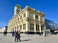 Moscow, Russia, March, 10, 2024. Komsomolskaya Square, Moscow. Leningradsky railway station in spring