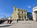 Moscow, Russia, March, 10, 2024. Komsomolskaya Square, Moscow. Leningradsky and Yaroslavsky railway stations Royalty Free Stock Photo