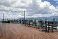 Table over looking Georgetown city from the 66th Floor of the Komtar tower, Penang, Malaysia.