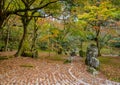 Komyozenji temple rear rock garden Royalty Free Stock Photo