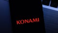 Konami editorial. Illustrative photo for news about Konami - a Japanese entertainment, video game, and gambling conglomerate