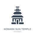 konark sun temple icon in trendy design style. konark sun temple icon isolated on white background. konark sun temple vector icon