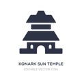 konark sun temple icon on white background. Simple element illustration from Monuments concept