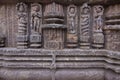 Ancient sandstone carvings on the walls of the ancient 13th century sun temple at Konark, Odisha, India. Royalty Free Stock Photo