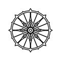 Konark wheel outline icon