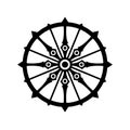 Konark wheel silhouette icon