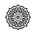 Konark wheel simple outline icon