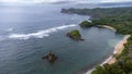 Kondang Merak Beach is a beach in South Malang in East Java, Indonesia. It has big waves and several small rocks. Royalty Free Stock Photo