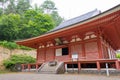 Kondo Hall at Takkoku-no-Iwaya Bisyamondo Hall in Hiraizumi, Iwate, Japan. The temple was founded by
