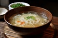 Kong-guksu Noodles in Cold Soybean Soup. Korean healthy food. AI generated