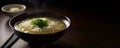 Kong-guksu Noodles in Cold Soybean Soup. Korean healthy food. Close-up. AI generated