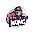 Kong mascot logo design vector with modern illustration concept style for badge, emblem and t shirt printing. Smart gorilla