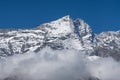 Kongde mountain peak from Namche Bazaar Royalty Free Stock Photo