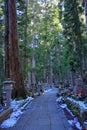 Kongobu-ji Okuno-in Okunoin Cemetery at Koyasan, Koya, Royalty Free Stock Photo