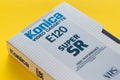 Konica VHS video cassette, retro video technology Royalty Free Stock Photo