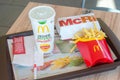 McDonald McRib menu in German McDonald`s restaurant Royalty Free Stock Photo