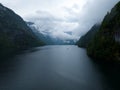 The Konigssee is a lake in Schonau am Konigssee southeast of the German state of Bavaria, near the border with Austria Royalty Free Stock Photo