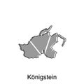 Konigstein City Map illustration. Simplified map of Germany Country vector design template