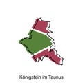 Konigstein Im Taurus City Map illustration. Simplified map of Germany Country vector design template