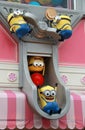 Statue of Minions on the shop, at Universal Studios Japan. Minions are famous characters from Despicable Me animation.