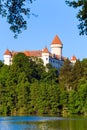 Konopiste Castle in Czech Republic and pond Royalty Free Stock Photo