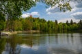 Konopiste castle, park and pond, at springtime, Benesov, Czech republic Royalty Free Stock Photo