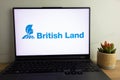 KONSKIE, POLAND - August 04, 2022: The British Land plc property development and investment company logo displayed on laptop