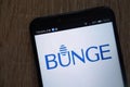 Bunge logo displayed on a modern smartphone